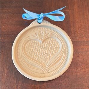 Vintage Brown Bag Cookie Art Ceramic Shortbread Pan Mold Pennsylvania Heart 1991